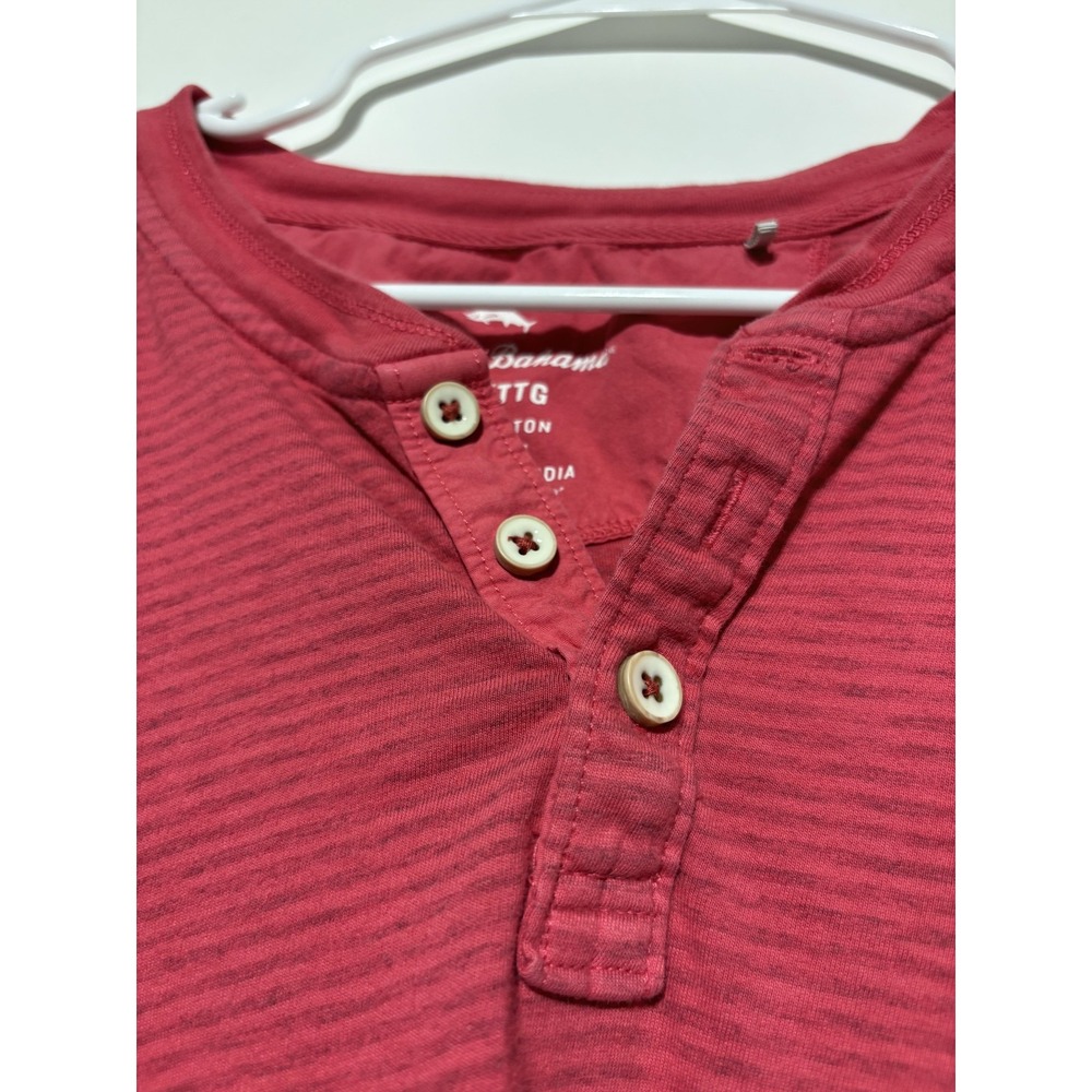 Tommy Bahama Shirt Mens 2XL Red Striped Pocket Short Sleeve - Picture 3 of 8